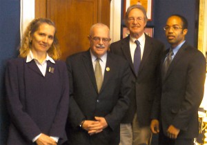 Susan Crate, Rep. Gerald Connolly (D-VA), Bruce Beyers and Terence Houston met on Capitol Hill in February to discuss climate science. 