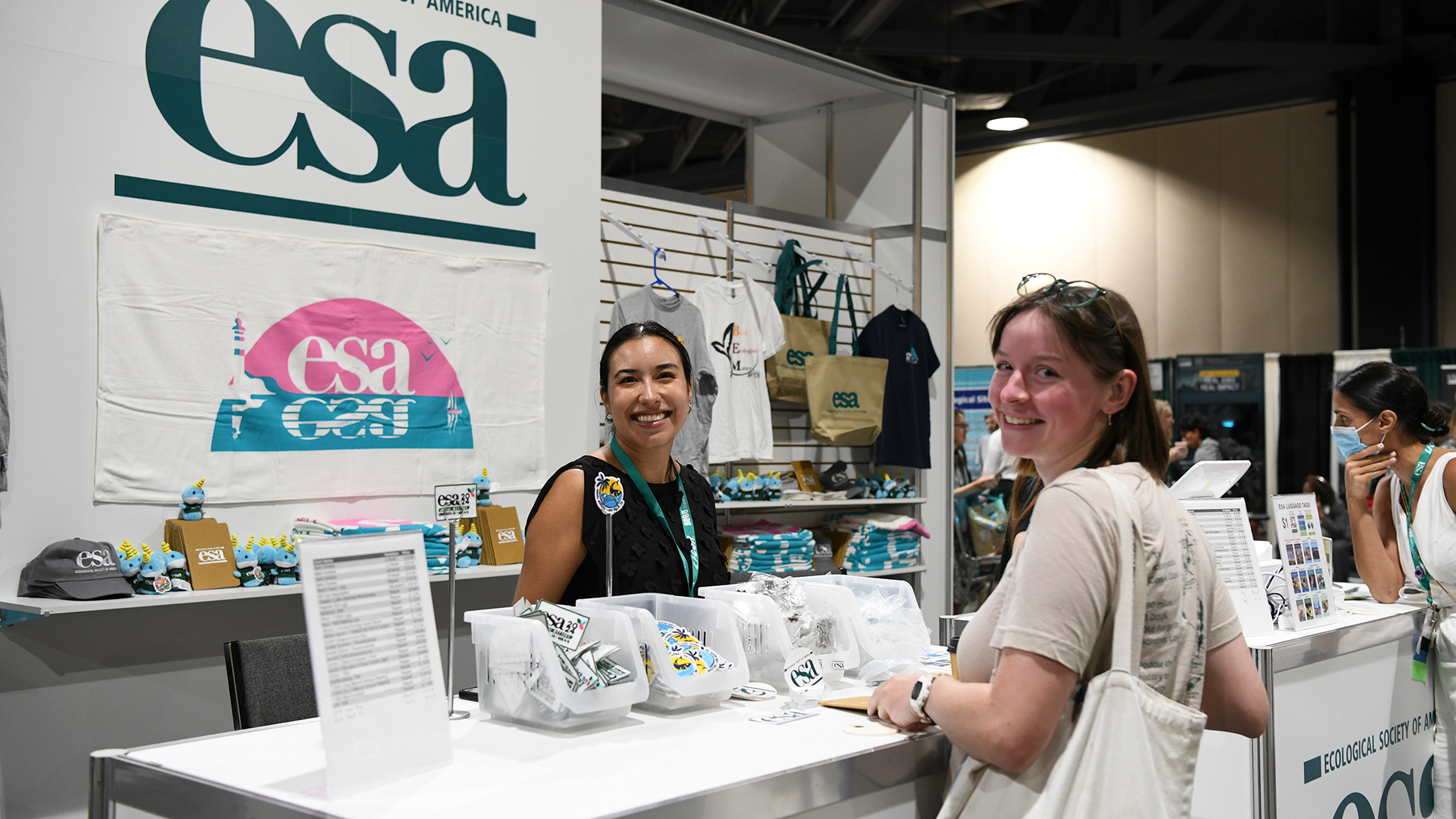 The ESA booth at the annual meeting.