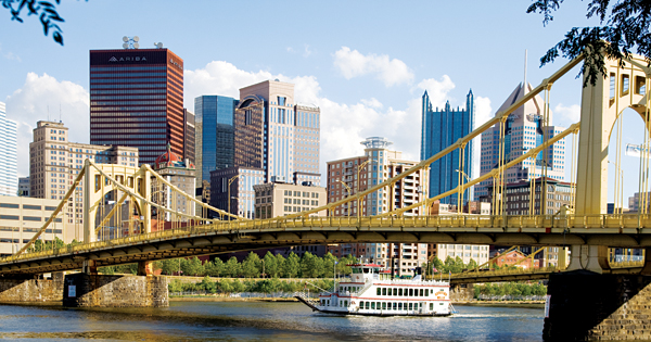 Picture of a bridge in Pittsburgh.