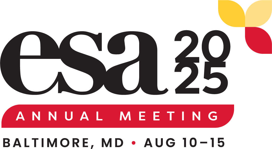 Official logo of the 2025 ESA annual meeting in Baltimore, Maryland.