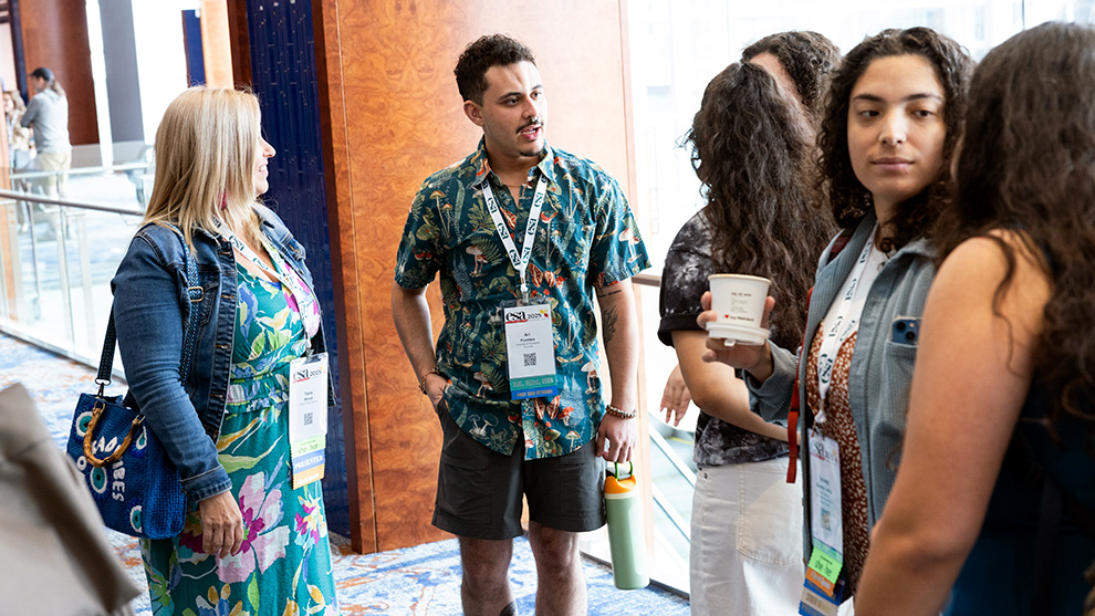 A group of participants assemble for a field trip.