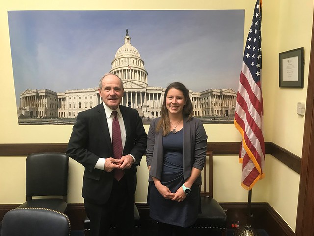 A graduate student meets with a member of Congress.