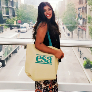 ESA student member Ajisha Alwin at the 2019 Annual Meeting