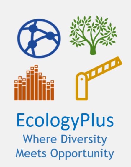 Graphic shows the words Ecology Plus. Where diversity meets opportunity.