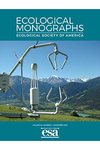 Thumbnail showing the November 2024 cover of Ecological Monographs