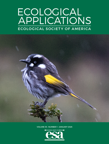 Ecological Applications cover with photo of a 