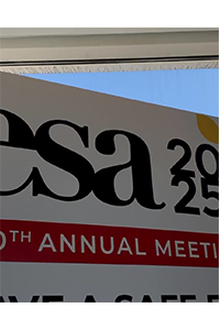 2025 ESA Annual Meeting sign with Camden Yards in the background