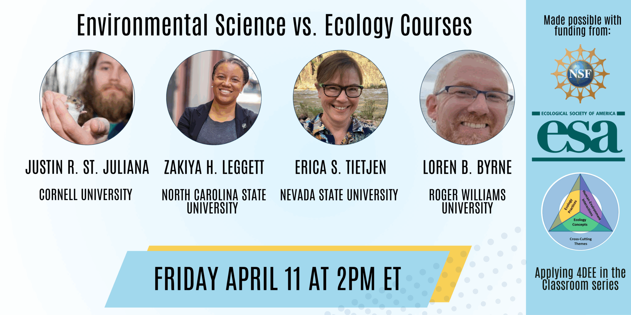 Applying 4DEE in the Classroom: Environmental Science vs Ecology ...