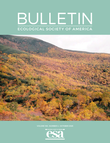 October 2025 cover of the ESA Bulletin with photo an Erman’s birch (<em>Betula ermanii</em>) forest on Mount Norikura, central Japan. 