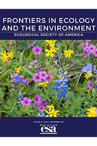 Cover of the November issue of "Frontiers in Ecology and the Environment"