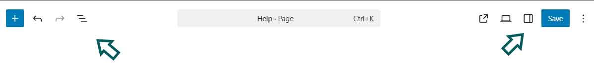 An example toolbar in the block editor.
