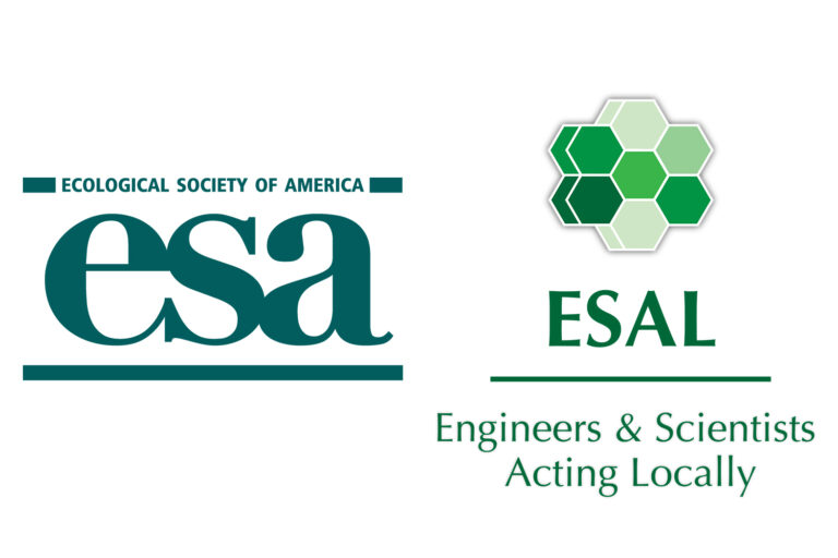 Ecological Society of America logo and Engineers & Scientists Acting Locally logo