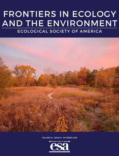 The October 2026 cover of Frontiers with a photo of a greenspace in Chicago, Illinois, USA